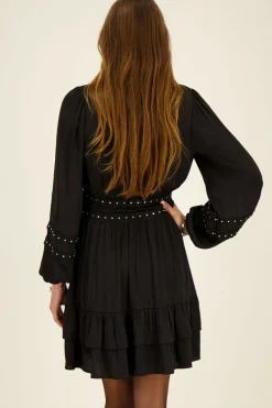 My Jewellery Robe Noire à Volants Et à Clous Sale