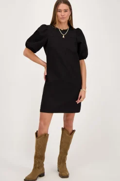 My Jewellery Robe e Avec Nœuds Et Manches Bouffantes Noir Discount