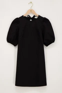 My Jewellery Robe e Avec Nœuds Et Manches Bouffantes Noir Discount
