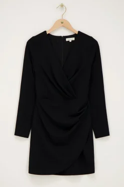 My Jewellery Robe Noire Avec Superposition De Drapés Clearance