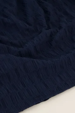 My Jewellery Robe Portefeuille Bleue En Tissu Gaufré Discount