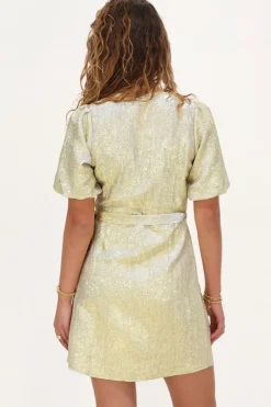My Jewellery Robe Portefeuille Dorée à Manches Bouffantes Outlet