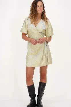 My Jewellery Robe Portefeuille Dorée à Manches Bouffantes Outlet