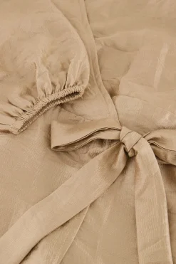 My Jewellery Robe Portefeuille Métallisée Effet Satin Beige Outlet