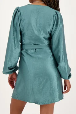 My Jewellery Robe Portefeuille Métallisée e Effet Satin Vert Clearance