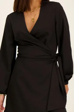 My Jewellery Robe Portefeuille Noire Avec Nœud Sale