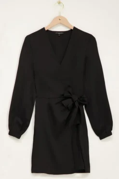 My Jewellery Robe Portefeuille Noire Avec Nœud Sale