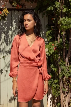 My Jewellery Robe Portefeuille Avec Ceinture Orange Clearance