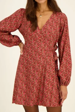 My Jewellery Robe Portefeuille Rouge à Imprimé Floral Online