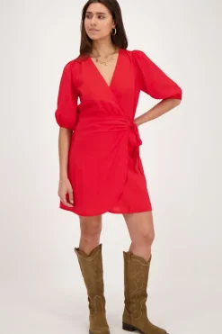 My Jewellery Robe Portefeuille Rouge à Manches Courtes Bouffantes Online