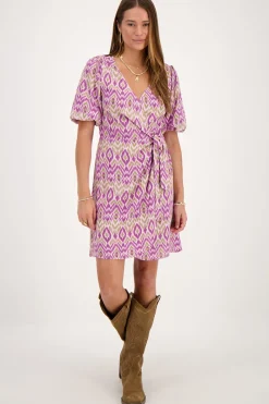 My Jewellery Robe Portefeuille Violette Avec Imprimé Aztèque Violet/Vert Discount
