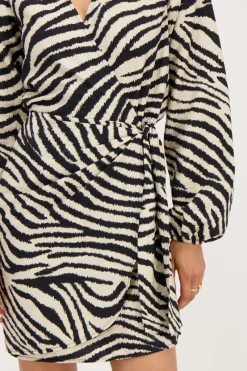 My Jewellery Robe Portefeuille Zébrée Noir Et Beige Clearance