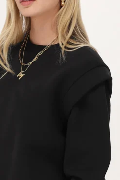 My Jewellery Robe Pull e Avec Rembourrage Aux épaules Noir Fashion