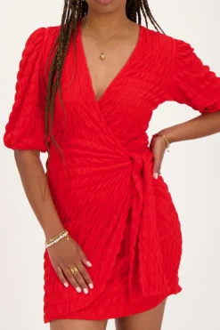 My Jewellery Robe Avec Chevauchement Et Structure Rouge Best