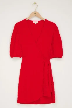 My Jewellery Robe Avec Chevauchement Et Structure Rouge Best