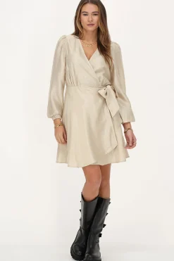 My Jewellery Robe Taupe Avec Aspect Satiné Sale