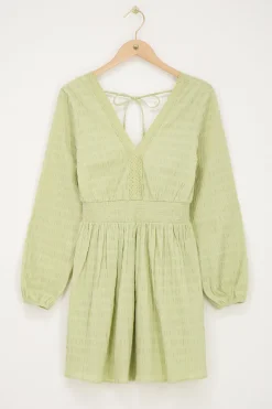 My Jewellery Robe Verte Avec Col En V Vert olive/Vert Outlet