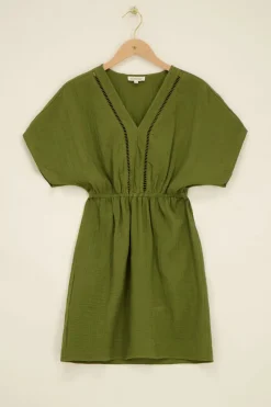 My Jewellery Robe Verte Foncée En Mousseline Vert foncé Sale