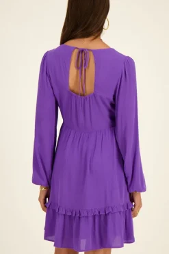 My Jewellery Robe Violette à Manches Longues & Dos Nu Sale