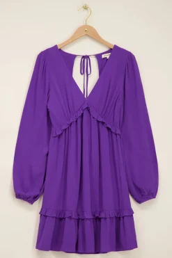 My Jewellery Robe Violette à Manches Longues & Dos Nu Sale