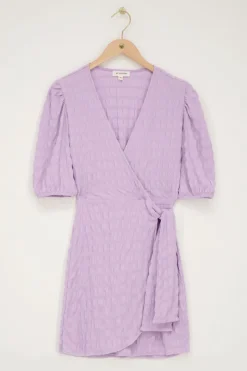 My Jewellery Robe te Avec Superposition Et Structure Violet Outlet