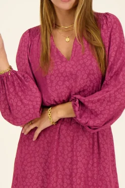 My Jewellery Robe Violette En Jacquard à Manches Longues Best