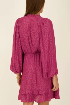My Jewellery Robe Violette En Jacquard à Manches Longues Best