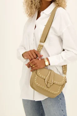 My Jewellery Sac à Bandoulière Beige Avec Clous Dorés Hot