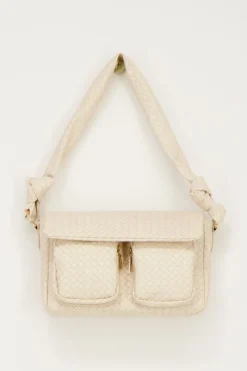 My Jewellery Sac à Bandoulière Beige Texturé Avec Deux Poches Discount