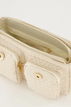 My Jewellery Sac à Bandoulière Beige Texturé Avec Deux Poches Discount