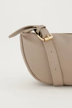 My Jewellery Sac à Bandoulière Avec Fermeture éclair Dorée Taupe Clearance