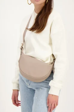 My Jewellery Sac à Bandoulière Avec Fermeture éclair Dorée Taupe Clearance