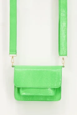 My Jewellery Sac à Main Avec Bandoulière Vif à Motif Croco Vert Outlet
