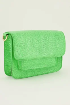 My Jewellery Sac à Main Avec Bandoulière Vif à Motif Croco Vert Outlet