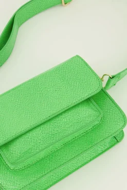 My Jewellery Sac à Main Avec Bandoulière Vif à Motif Croco Vert Outlet