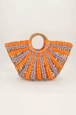 My Jewellery Sac à Main Tressé Orange Et Rose Rose/Orange Clearance