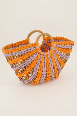My Jewellery Sac à Main Tressé Orange Et Rose Rose/Orange Clearance