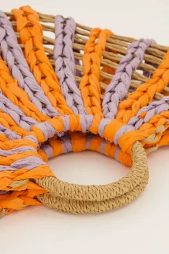 My Jewellery Sac à Main Tressé Orange Et Rose Rose/Orange Clearance