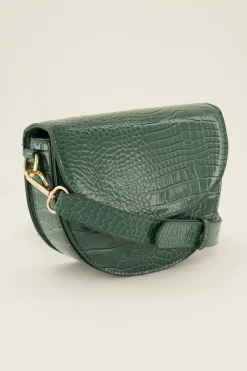 My Jewellery Sac Bandoulière Demi-lune Vert Effet Croco Best
