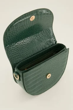My Jewellery Sac Bandoulière Demi-lune Vert Effet Croco Best
