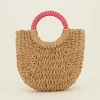 My Jewellery Sac Bandoulière En Paille à Anse Rose New