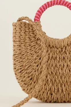 My Jewellery Sac Bandoulière En Paille à Anse Rose New