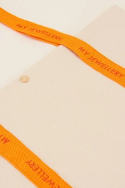 My Jewellery Sac Cabas En Toile Beige à Anses Orange Néon Orange/Beige Hot