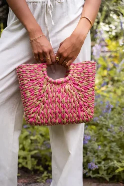 My Jewellery Sac En Osier Rose Discount