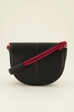 My Jewellery Sac Demi-lune à Bandoulière Corde Noir Clearance