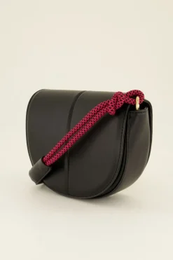 My Jewellery Sac Demi-lune à Bandoulière Corde Noir Clearance