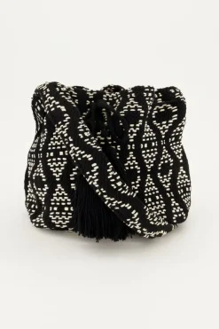 My Jewellery Sac Rond Et Blanc à Bandoulière Avec Imprimé Aztèque Noir Sale