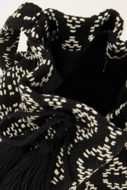 My Jewellery Sac Rond Et Blanc à Bandoulière Avec Imprimé Aztèque Noir Sale