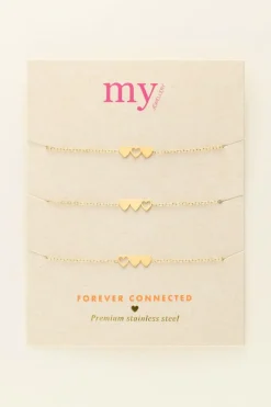 My Jewellery Set De 3 Bracelets à 3 Coeurs Sale