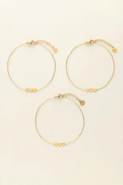 My Jewellery Set De 3 Bracelets à 3 Coeurs Sale
